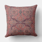 Tapis Persan Antique Rouge Coussin Rose (Verso)