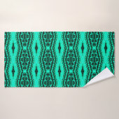 Tapis persan ikat vert clair. Ethnique (Serviette de bain)