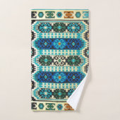 Tapis persan turc oriental bleu vert (Serviette à main)