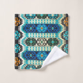 Tapis persan turc oriental bleu vert (Gant de toilette)