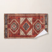 Tapis persan turc oriental rouge (Serviette à main)