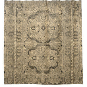 Tapis Perse antique Brown Douche beige rideau