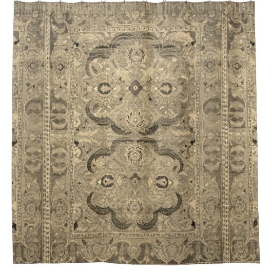 Tapis Perse antique Brown Douche beige rideau (Devant)