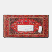 Tapis Perse Rouge De Mashhad Mat De Bureau (Clavier et souris)
