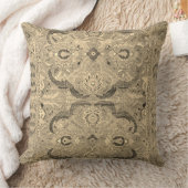 Tapis Persique antique Brown coussin beige (Couverture)