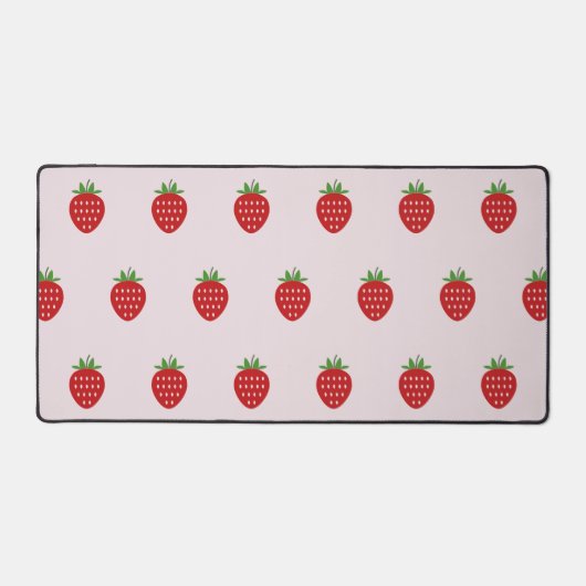 Tapis rose de bureau avec fraise (Recto)
