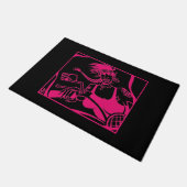 Tapis rose et noir de dot de motards (Incliné)