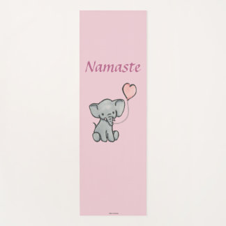 Tapis rose mignon de yoga de Namaste d'éléphant de