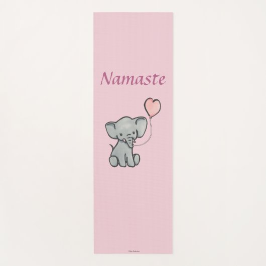 Tapis rose mignon de yoga de Namaste d'éléphant de (Devant)