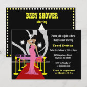 Tapis rouge Hollywood Baby shower Invitation garço (Devant / Derrière)