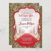 Tapis rouge Leopard Invitation Anniversaire (Devant / Derrière)