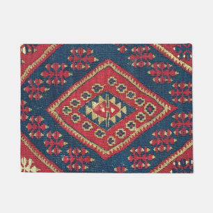 Tapis turc kilim en tapis rouge bleu antique