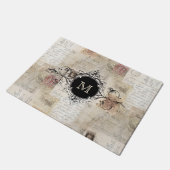 Tapis vintage de monogramme de feuille de Rome (Incliné)