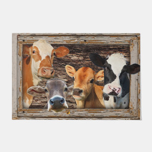 Tapis Visage Vache Cute, Animal Agricole