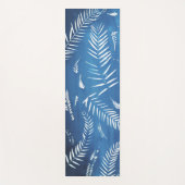 Tapis Yoga bleu imprimé feuillage (Devant)