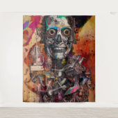 Tapisserie Abstraite de cyborg anatomique (Devant)