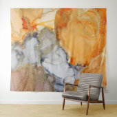 Tapisserie Abstraite Orange Grey Gold (En situation (horizontale))