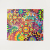 Tapisserie Abstraite rouge orange violet vert (Devant (Horizontal))