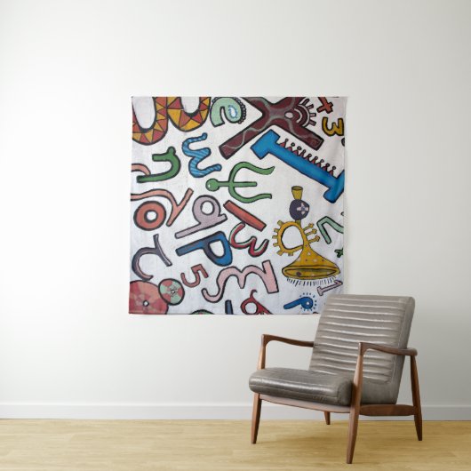 Tapisserie Alphabet colorée (En situation (horizontale))