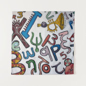 Tapisserie Alphabet colorée (Devant)