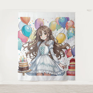 Tapisserie anniversaire fille Anime