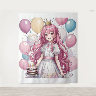 Tapisserie anniversaire fille Anime
