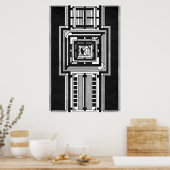 Tapisserie Art Déco noir et blanc (Cuisine)