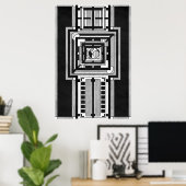 Tapisserie Art Déco noir et blanc (Bureau à domicile)