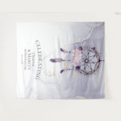 Tapisserie attrape-rêves à l'aquarelle violet bohè (Devant (Horizontal))