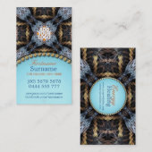 Tapisserie biologique Carte de visite bleu or (Devant / Derrière)