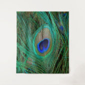 Tapisserie bleue indienne de mur de plume de paon (Devant)