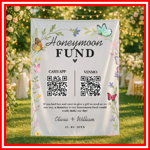Tapisserie Bohème Fleur Sauvage Code QR Caisse de