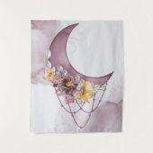 Tapisserie Boho Aquarelle Lune Attrape-Rêves (Devant)