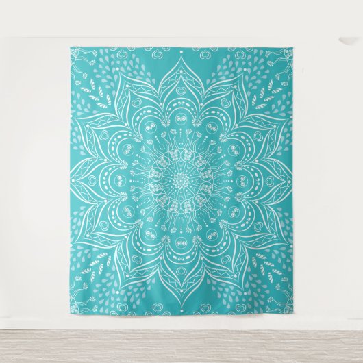Tapisserie Boho Turquoise Mandala (Devant)