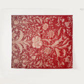 Tapisserie botanique - Floral doré sur rouge (Devant (Horizontal))