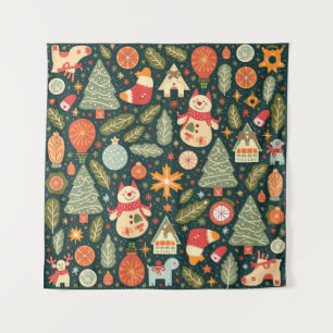 Tapisserie carré motif de Noël