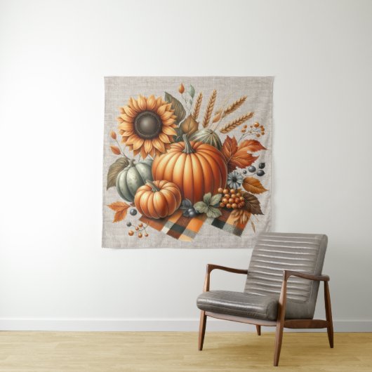 Tapisserie Citrouille Automne (En situation)