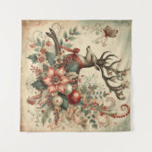 Tapisserie classique de cerfs de Noël (Devant (Horizontal))