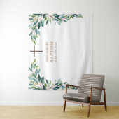 Tapisserie d'affiche de baptême de verdure d'événe (En situation)