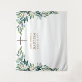 Tapisserie d'affiche de baptême de verdure d'événe (Devant)