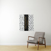 Tapisserie d'anniversaire Black Stars With Message (En situation)