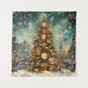 Tapisserie d'arbre de Noël en vapeur