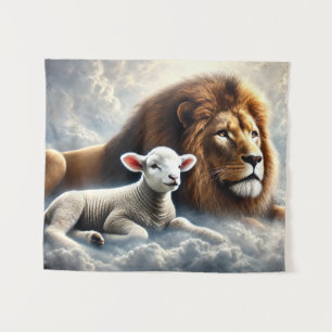 Tapisserie d'art Lion et agneau