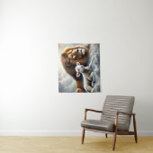 Tapisserie d'art Lion et agneau (En situation)