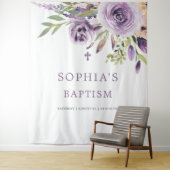 Tapisserie de baptême de fleurs de rose violette (En situation)
