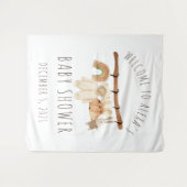 Tapisserie de bienvenue Baby Shower Boho Clothesli (Devant (Horizontal))