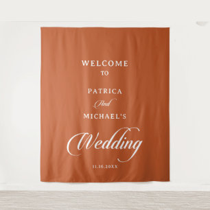 Tapisserie de bienvenue de mariage à calligraphie