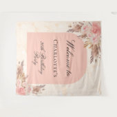 Tapisserie de bienvenue en herbe de pampas rose go (Devant (Horizontal))