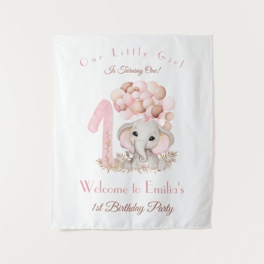 Tapisserie de bienvenue pour éléphante fille pour  (Devant)