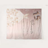 Tapisserie de bienvenue rose gold et paillettes d' (Devant (Horizontal))